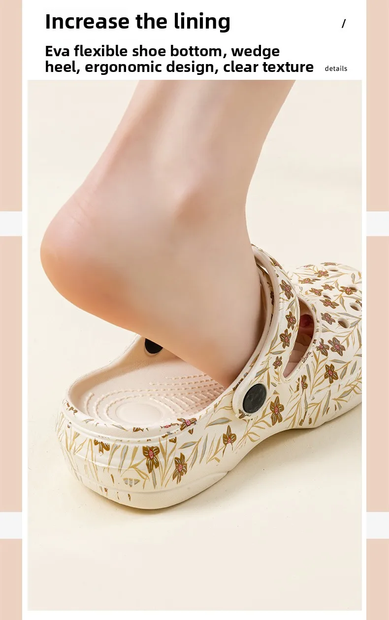 2026 Modische Dicksohlen-Pantoffeln für Damen, Outdoor-Verschleißfeste Freizeitsandalen, Klassische EVA-Schuhe, Wasserdichte Strandschuhe für Damen – Detail 8