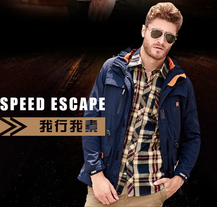 2024 Spring/Autumn Mens Casual windbreak Jacket Outdoor Military Jacket Quick drying Mountaineering Suit Large size Men's Jacket