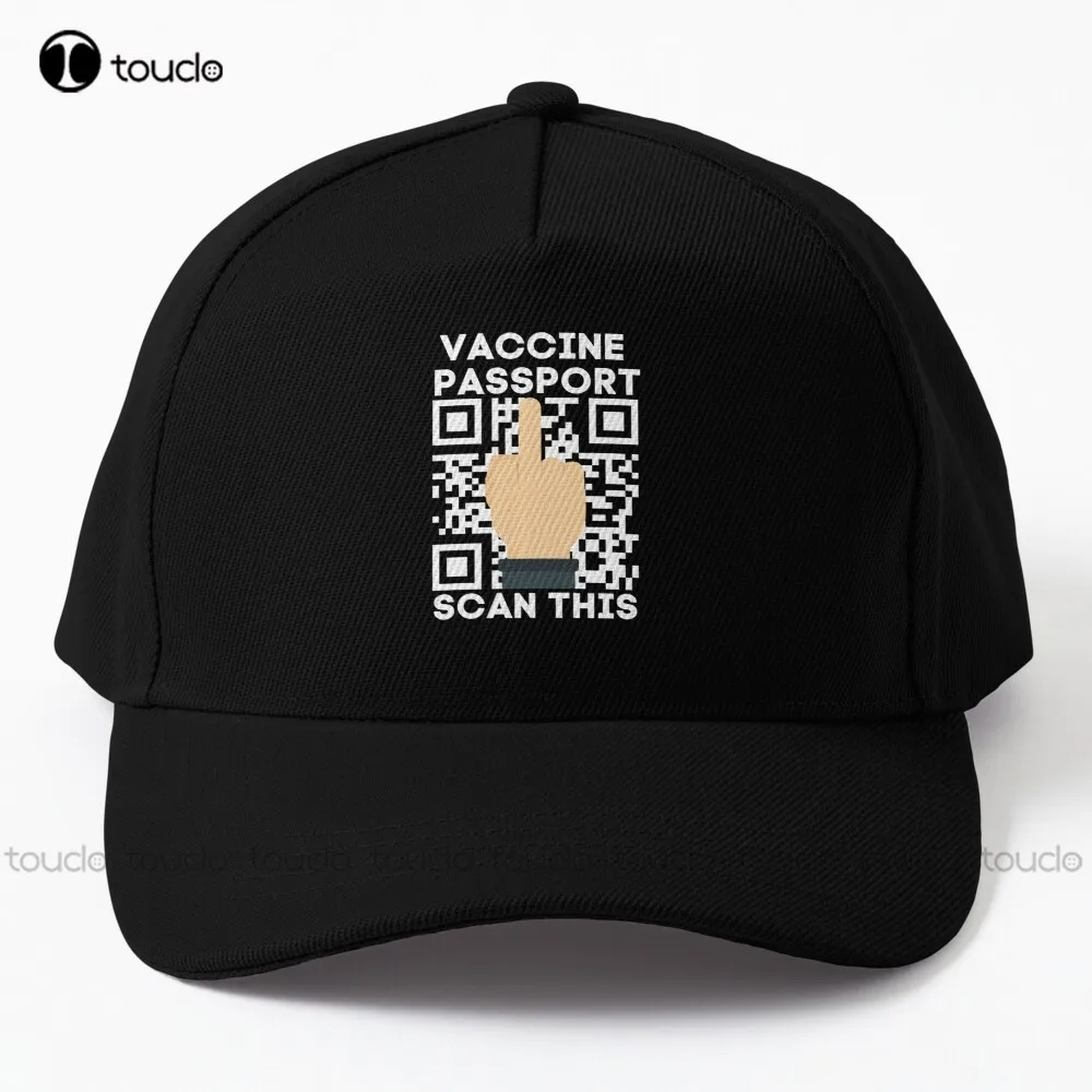 Vaccine Passport Scan This-Middle Finger Anti Vaccination Sarcasm Gifts Baseball Cap Trucker Cool Hats Cotton Denim Caps Unisex