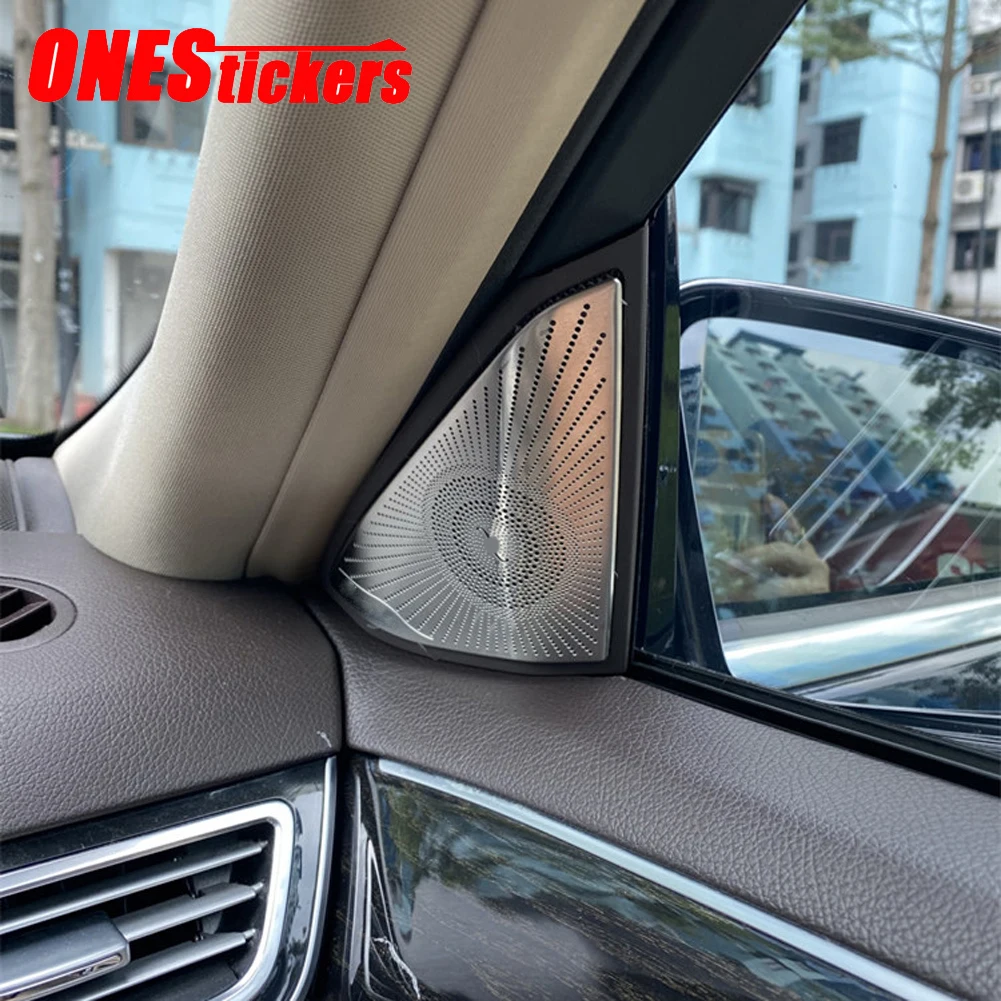 Dla Mercedes Benz E klasa W212 2009-2015 akcesoria samochodowe do stylizacji drzwi okno A filar trójkąt Tweeter głośnik Audio pokrywa wykończenia