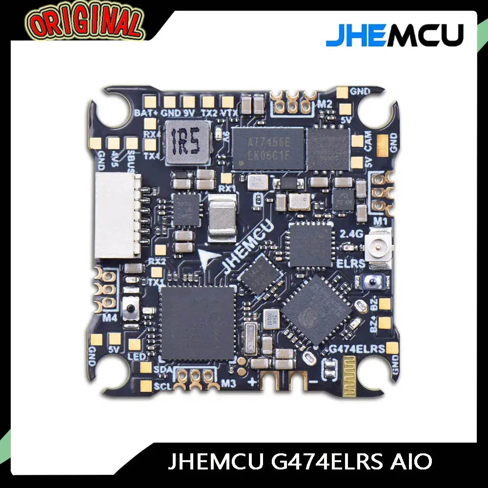 

JHEMCU G474ELRS AIO Flight Controller - Built-in 2.4G Receiver, OSD, 8MB Black Box | 1-2S, 25x25mm for RC FPV Freestyle Drone