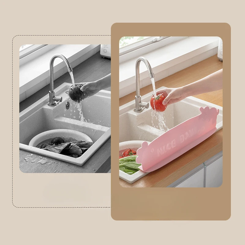 Kitchen Silicone Water Shield Household Sink Washing Dishes Washing Vegetables Anti-splash Wash Basin Partition