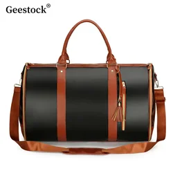 Geestock Folding Suit Storage Bag New PU Travel bag Large Waterproof Travel Suitcase For Women Sport Outdoor Weekend Bag Handbag