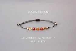 Faceted Carnelian Adjustable Crystal Women's July Birthstone Bracelet Birthday Gift for Her