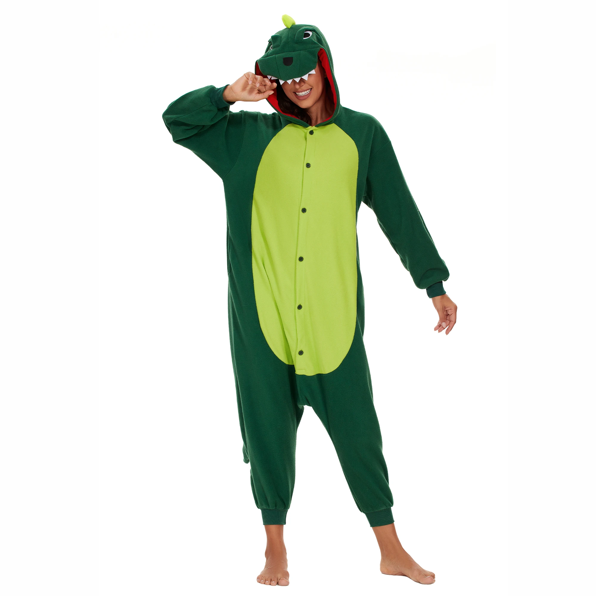 CANASOUR Adults Dinosaur Pajamas Suit For Women Onesie Hooded Sleepwears Halloween Christmas Cosplay Funny Costumes Sleepwear