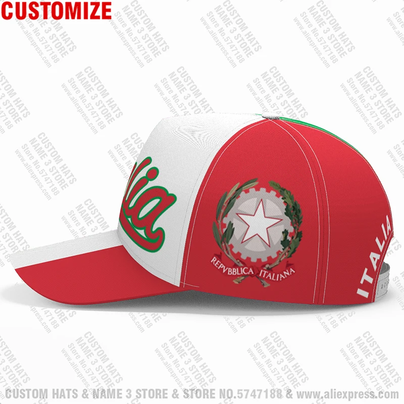 Italy Baseball Cap 3d Free Custom Name Team Logo It Italiana Hats Ita Country Travel Fishing Italian Nation Italia Flag Headgear