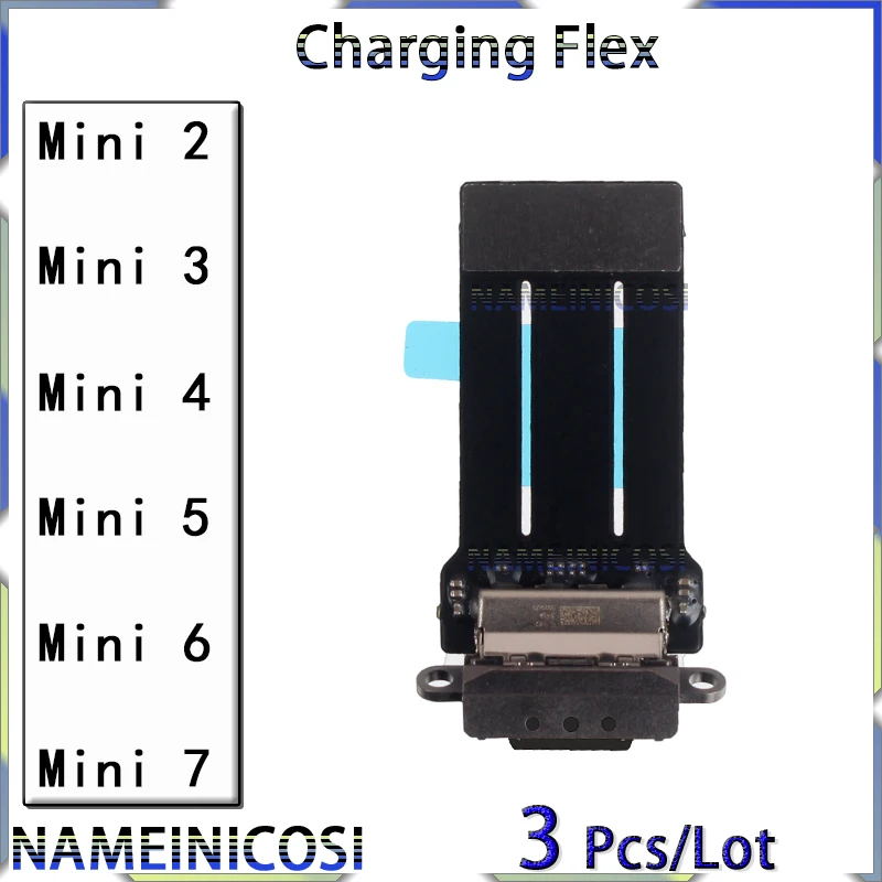 

3 Pcs USB Ports Charger Dock for Ipad Mini 2 3 4 5 6 7 2015 2019 2021 2024 Charging Flex Connector