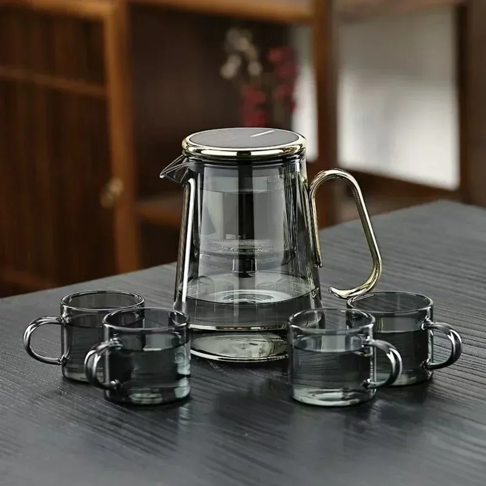 

Glass Teapot with Removable Strainer for Bonston, 700ml Integrated Teapot Stove, One-click Filter Tea, Home, Camping, Gifts