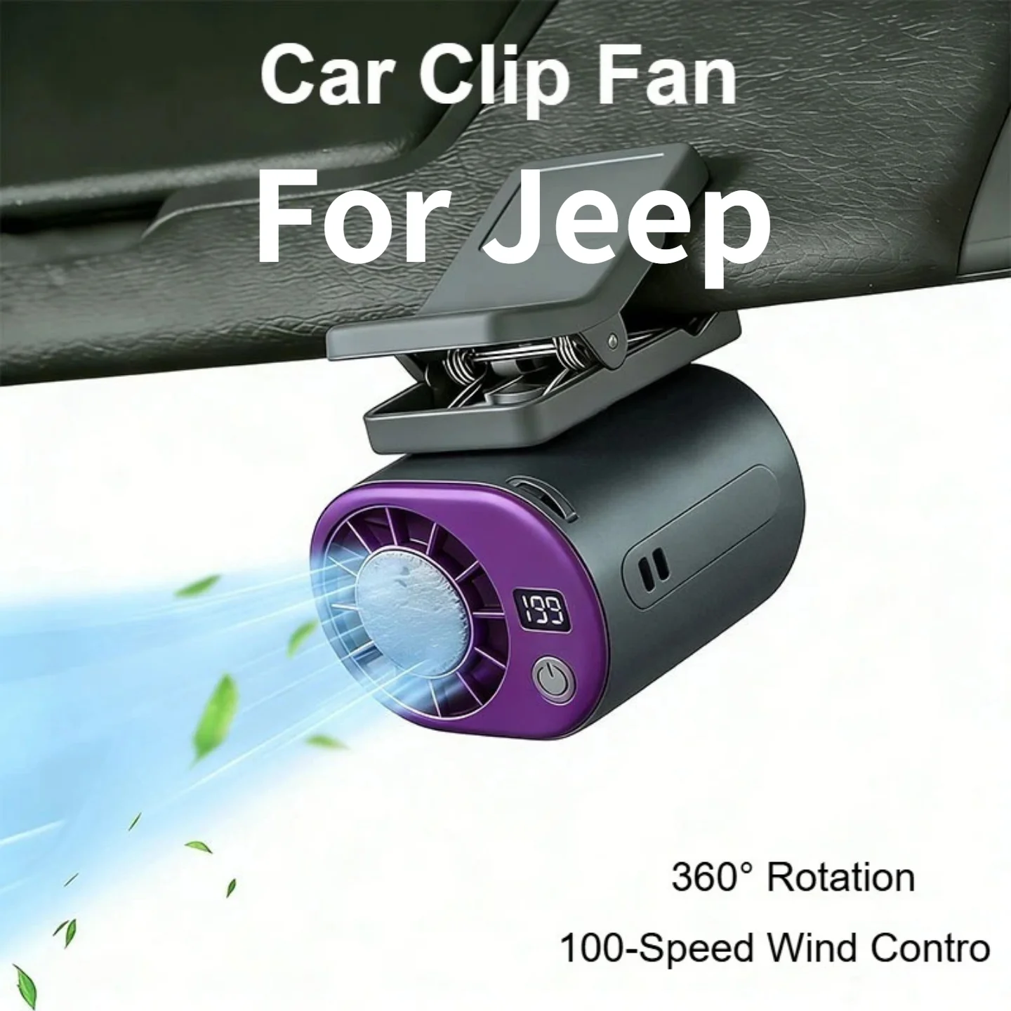 Ventilador de bolso para carro, para Jeep Renegade, Compass, Cherokee, Wrangler, Grand Cherokee, ventilador pequeno, leve, portátil, USB, para resfriamento.