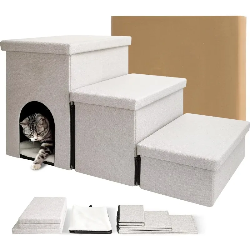 

High Quality Modern Foldable Pet Stairs with Fabric for Small Dogs and Cats Indoor Use