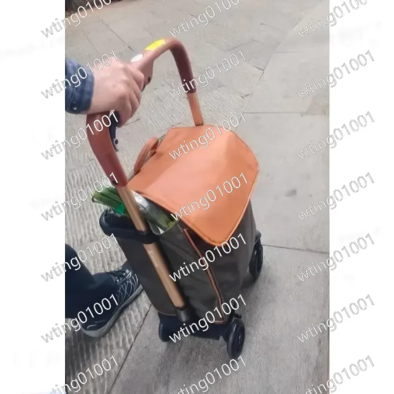 for Elderly Shopping Trolley with 360 Degree Swivel Wheels Lightweight Folding Cart Portable Shopping Cart Carrier Bag 4