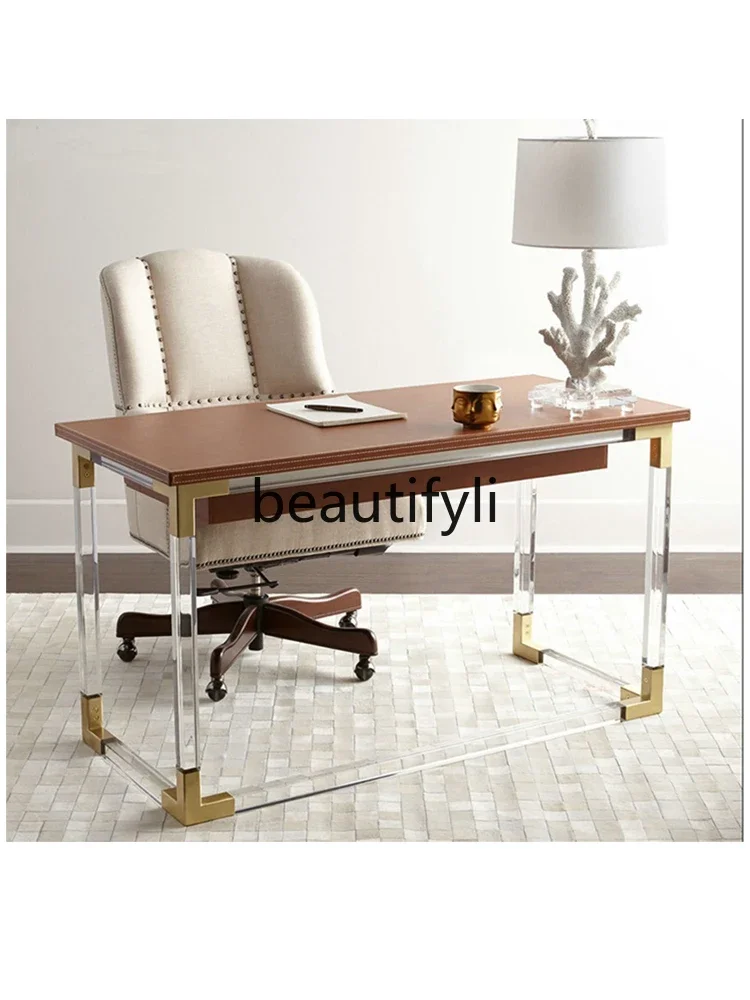 

ss Minimalist acrylic desk writing desk household bedroom light luxury computer table makeup dressing table