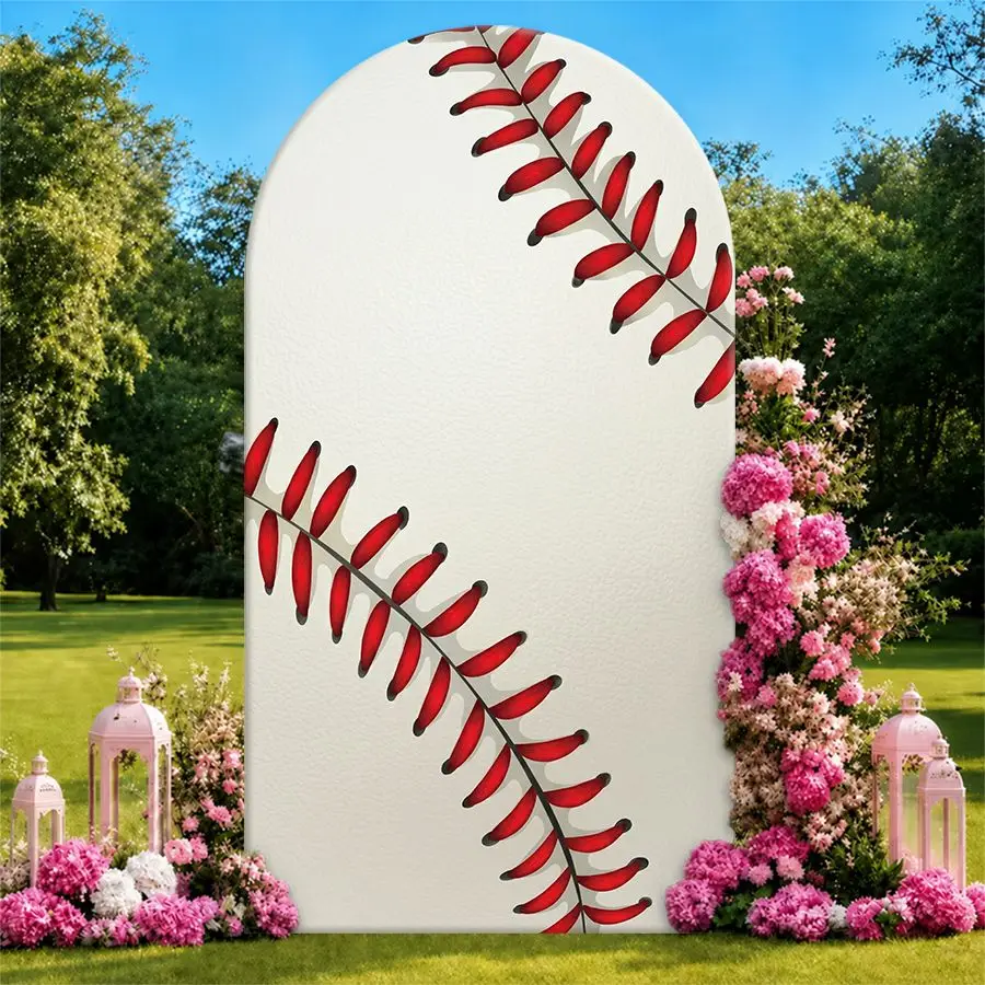 Baseball Arch Backdrop Cover Party Backdrop Fabric Cover Birthday Party Graduation Photo Booth Wall Background Party Decoration