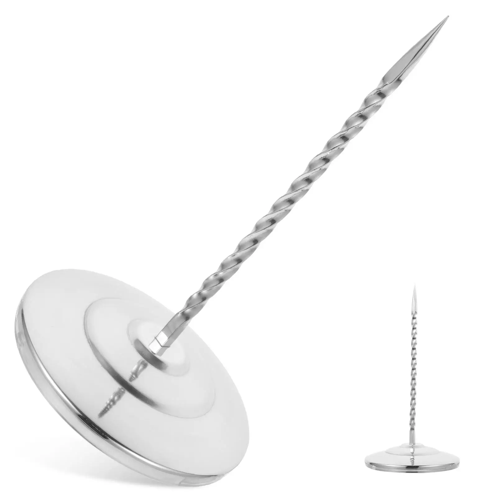 

Stainless Steel Receipt Holder Spike for Restaurant Office Bill Desk Smooth Surface Kitchen Pub Meeting Room Milk
