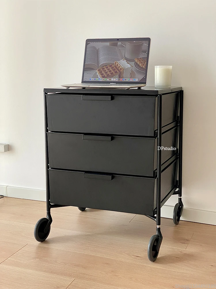 خزانة بجانب السرير دوارة متنقلة، عربة مصممة من الدوبامين ذات مساحة صغيرة، خزانة تخزين للوجبات الخفيفة