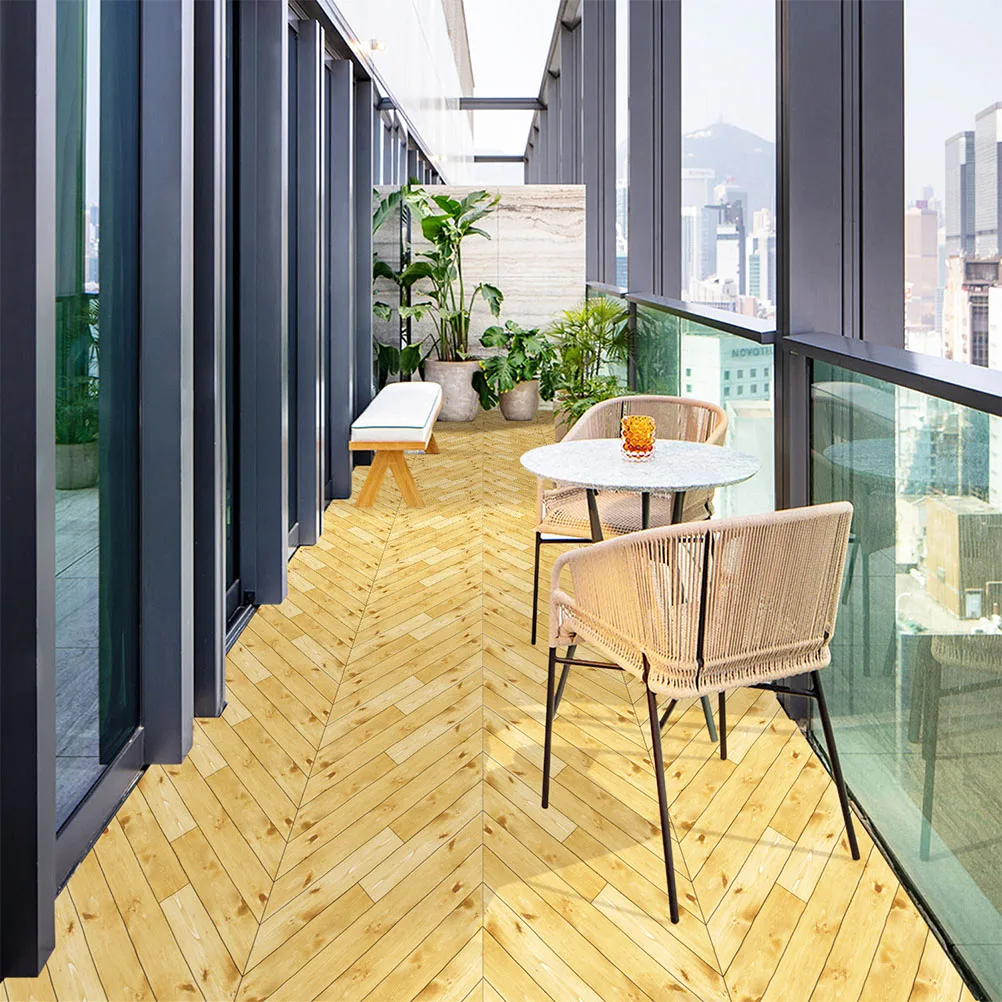 

5 Pcs Wood Grain Floor Stickers PVC Self Adhesive Peel Stick Planks Tiles Bathroom Detachable Wall Paper Easy