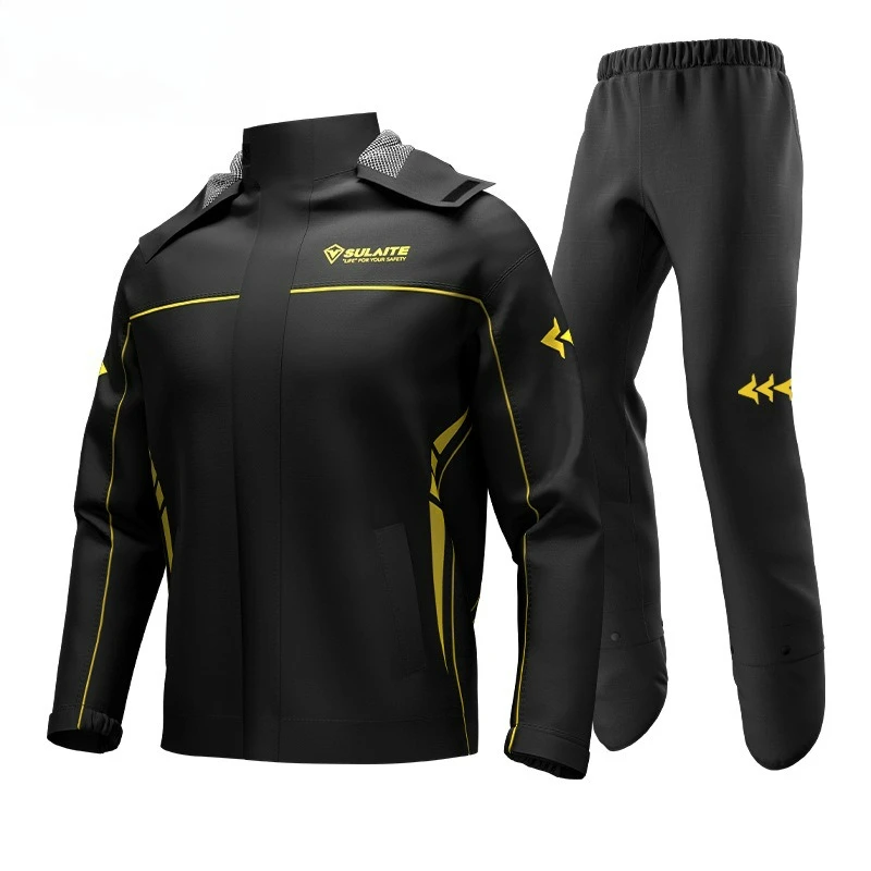 Heavy Rain Protection Motorcycle Raincoat Set Split Type Jacket and Pants Waterproof Rain Suit for  Motorcyclist  Camping Hiking