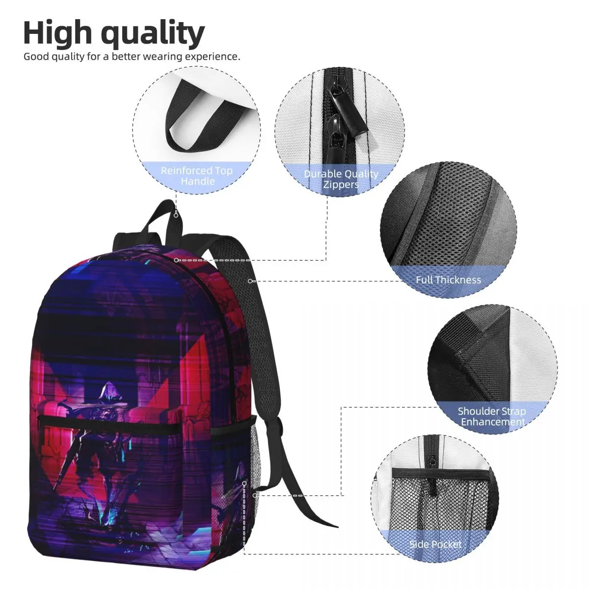 Omen V-Valorant Riot Games Backpack Boys Girls BookBag Children School Bag Laptop Shoulder Bags for Men Women