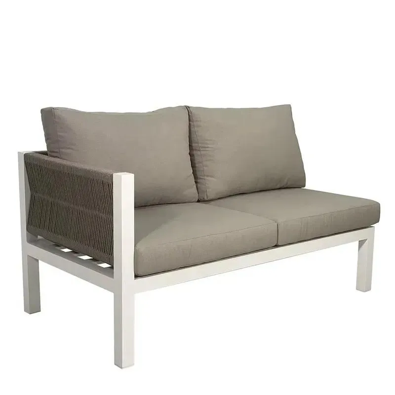 Modern style waterproof aluminum L-shaped leisure sofa set, UV protection coating, factory supply, outdoor garden