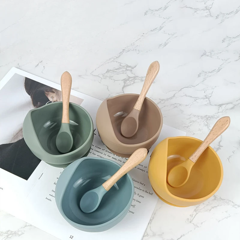 

Силиконовая чаша на присоске, чаша с улиткой для пищевых продуктов, чаша для детского питания, чаша для кормления, набор ложек для обучения ребенка