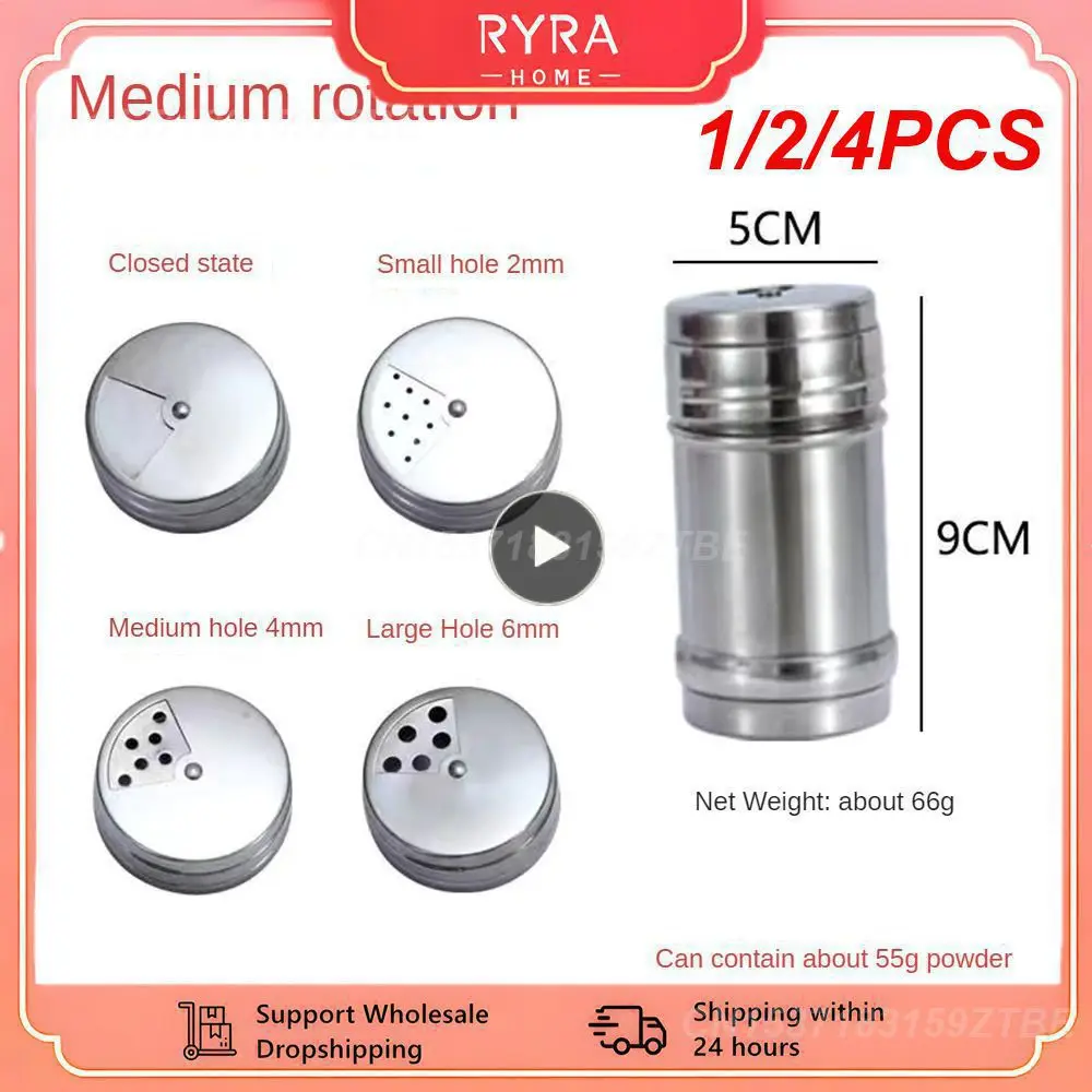 1/2/4PCS Toothpick Holder User-friendly Quality Material Seasoning Can Easy To Use Varying Sizes Stainless Steel