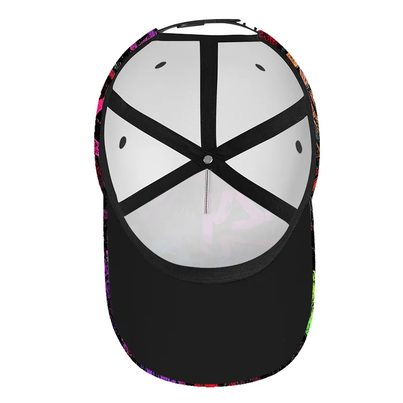 Graffiti Art Print Baseball Cap Compatible for Festival Adjustable Snapback Hat Lightweight Duckbill Cap with Urban Streetwear