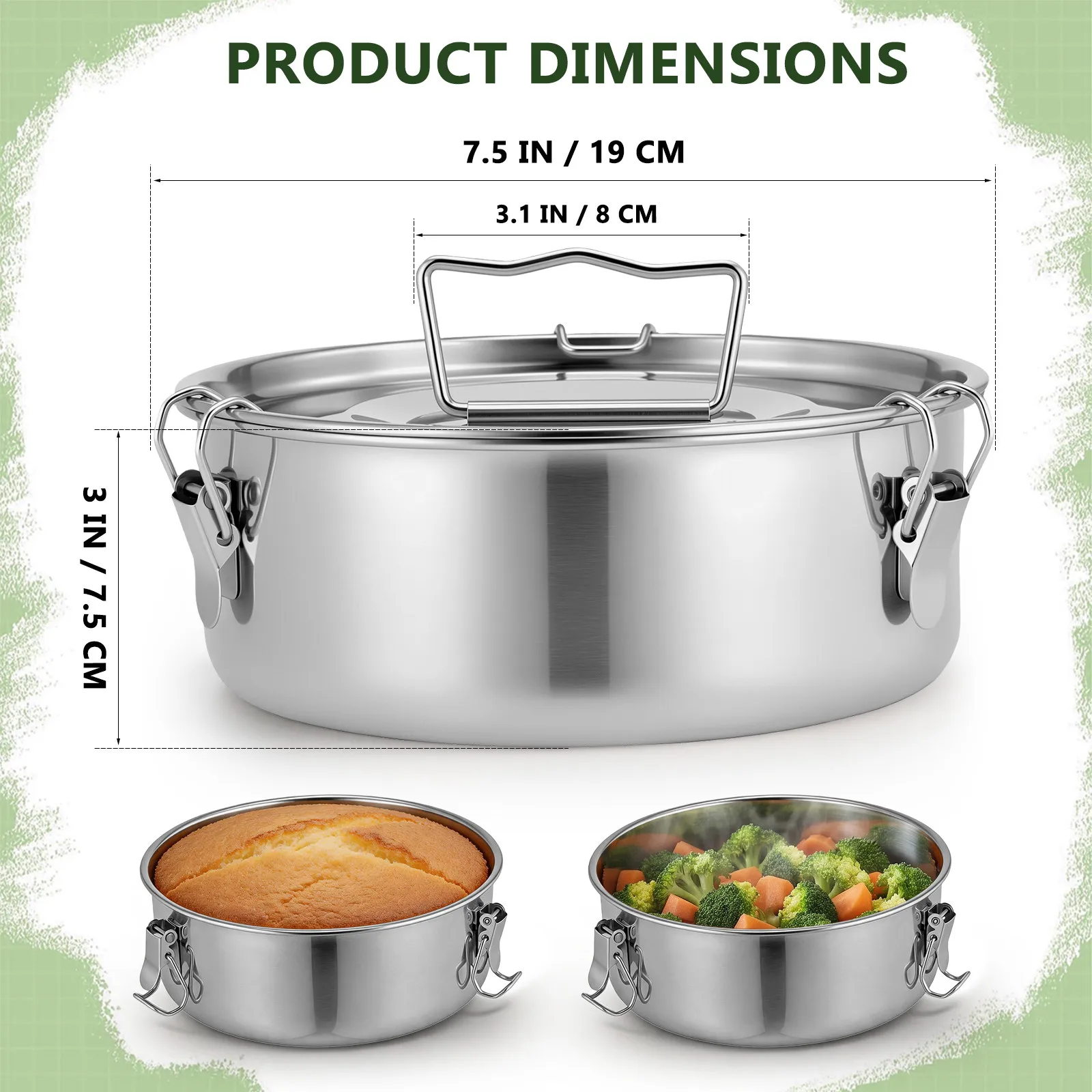 Flan Mold Lid Stainless Steel Flan Pan Kitchen Steamer Pot Steaming Cookware Multipurpose Baking Supplies Steamer Pot - view 4