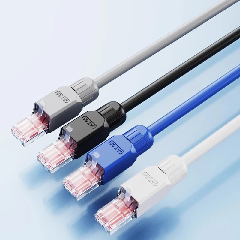 Easy Setup RJ45 Connector Field Termination Plug, Gold Plated Ethernet Plug