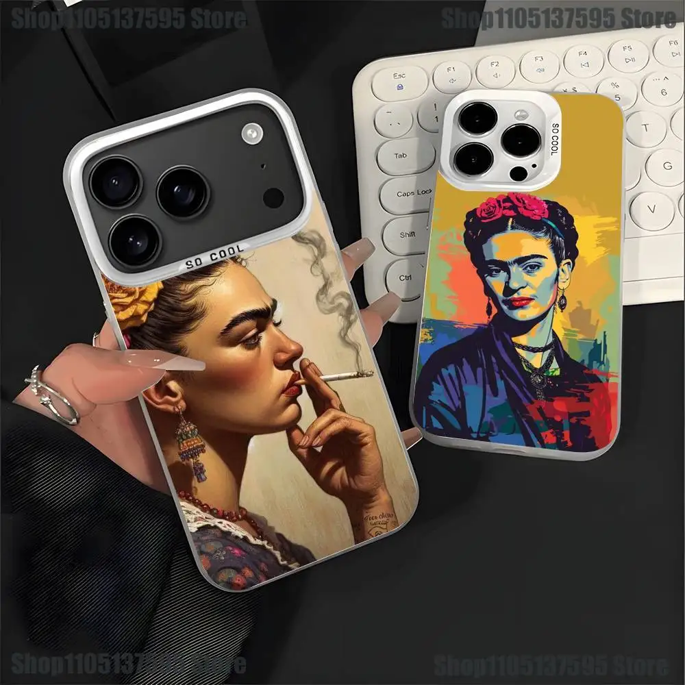 

Fashion F-FridaS-S K-Kahlo Phone Case For iPhone 17,16,15,14,13,12,11,Pro,XS,Max,Plus,Mini,SE4,E White Matte Shockproof Cover