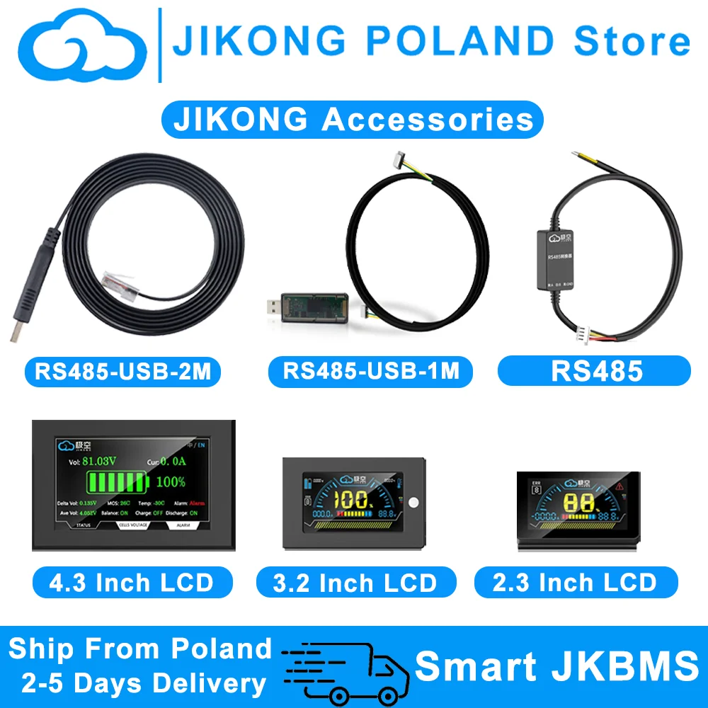 ملحقات JIKONG JK LCD RS485-USB توازن نشط ذكي BMS 8S 10S مع علبة حرارية BT RS485 لحزم بطاريات Li-ion Lto LiFePo4 #1