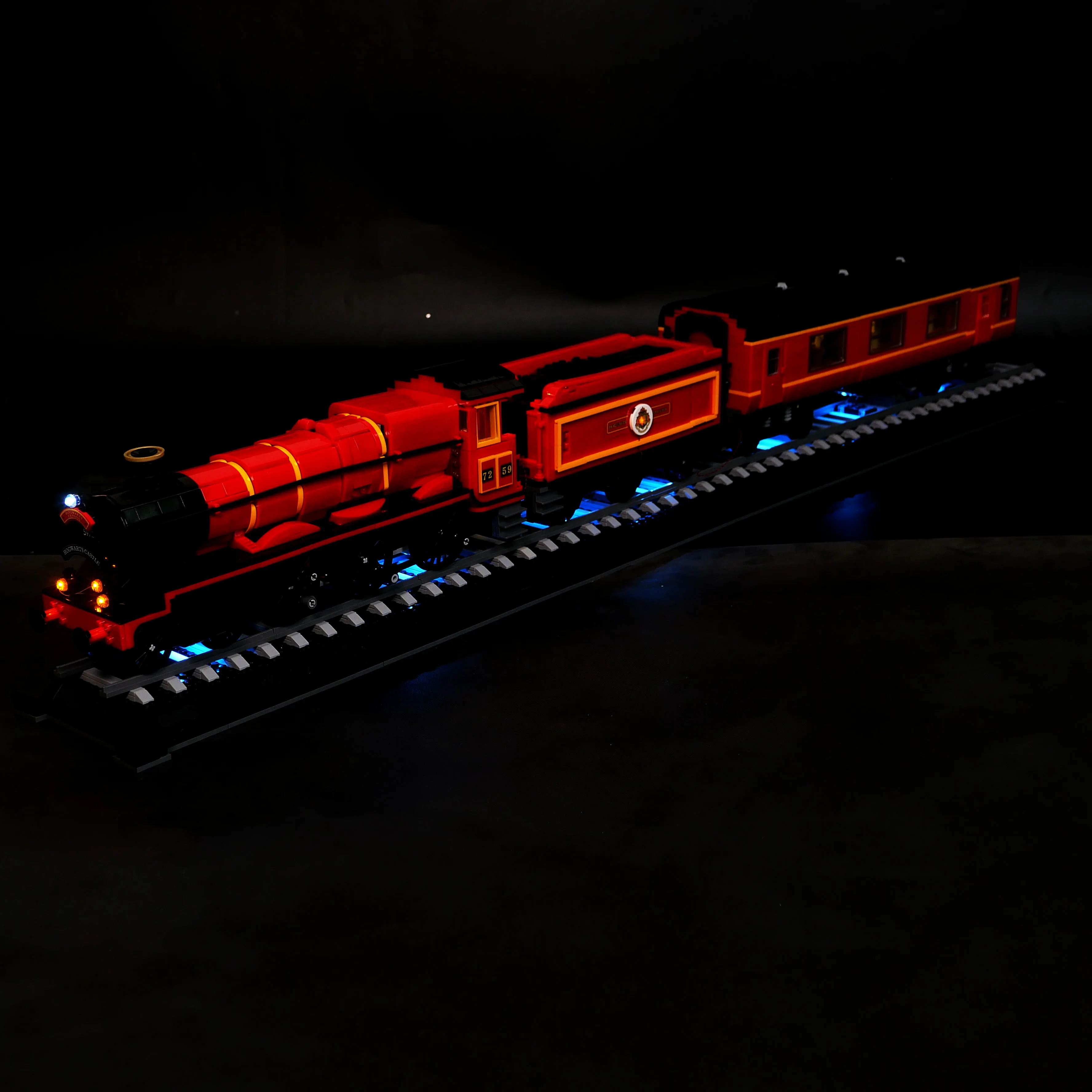 DIY LED Light Kit Magic Express Train LED Kit Remote Light Set for 76405 Steam Locomotive Model (Lights Only)