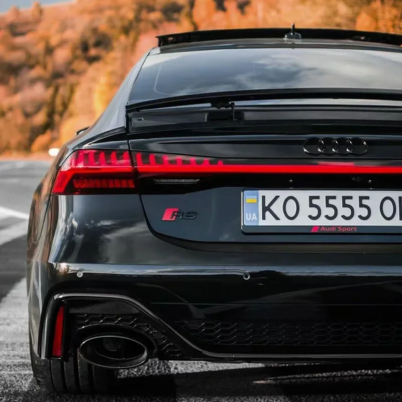 أودي A3 A4 B8 8P 8V B6 A5 A6 TT RS3 RS4 RS5 RS6 RS7 RS8 شارة السيارة الخلفي الجذع ABS شعار ملصق أسود أحمر اكسسوارات الديكور #3