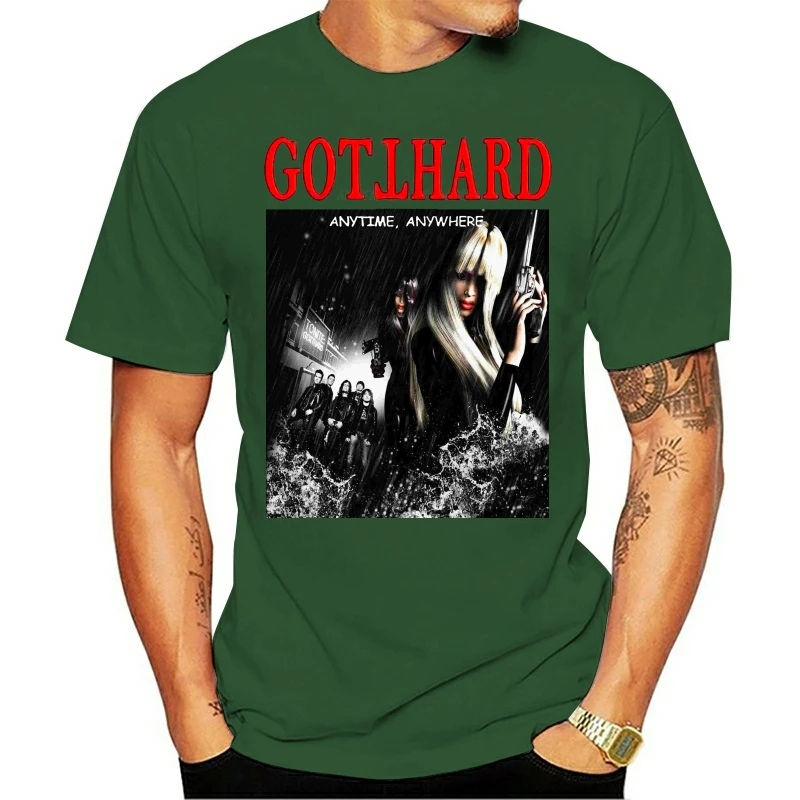 Gotthard Anytime Anywhere T Shirt Black White 100 Cotton All Sizes S 5Xl