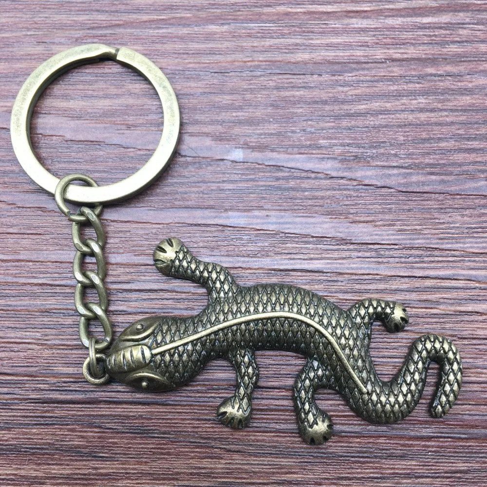 Retro Snake Reptile Keychain DIY Men Jewelry Car Keychain Ring Keyholder Handmade Bag Gift For Boyfriend