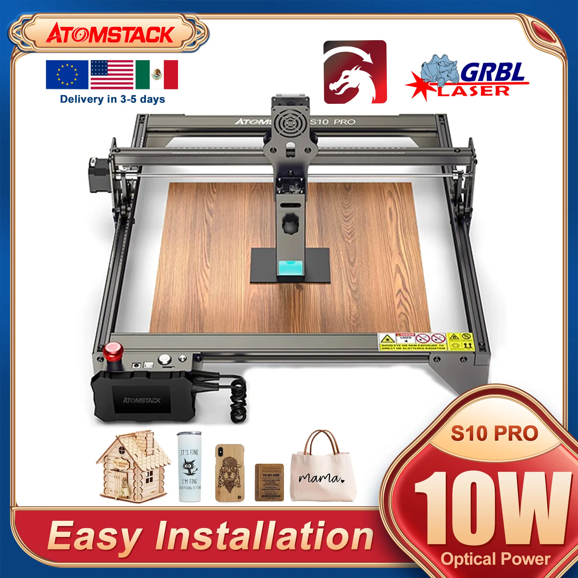 ATOMSTACK 10W 20W 30W 40W Laser Engraver Home DIY 400x400mm Bluetooth TTL FAC Laser Cutting Machine Wood Tool MDF Metal Acrylic