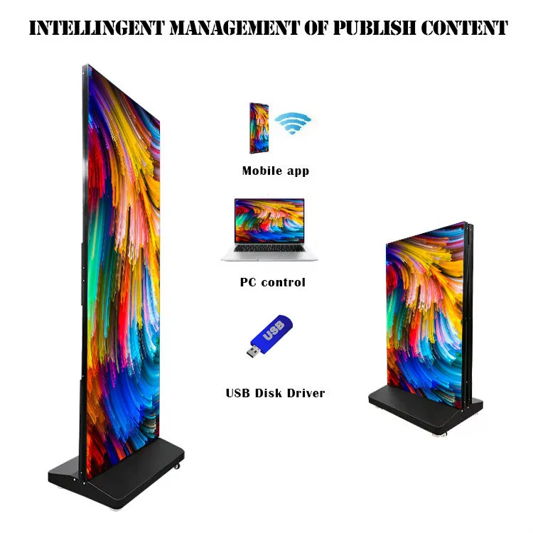 CE Certified P2.5 GOB Indoor LED Poster EU US Popular Foldable Portable HD LED Banner Commercial Retail Shopping Mall Display