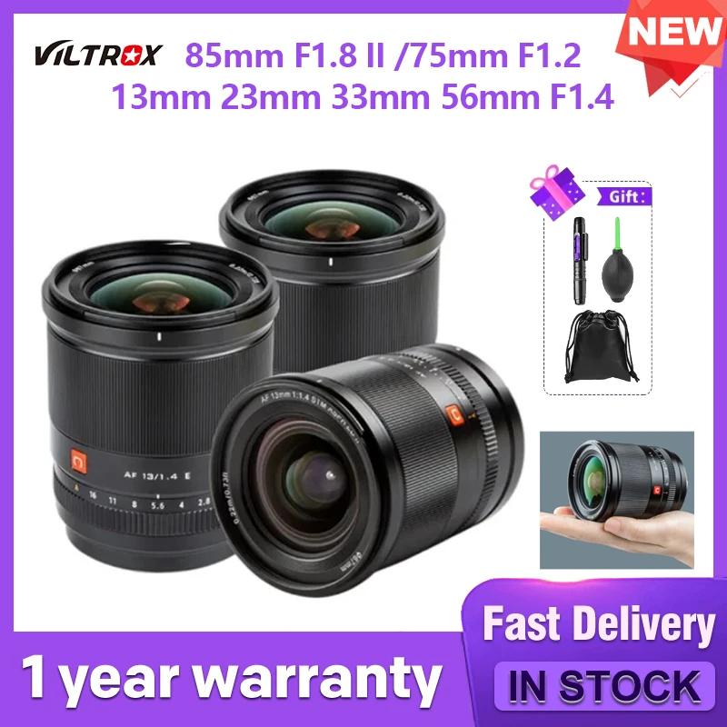 Viltrox 13mm 23mm 33mm 56mm F1.4 85mm F1.8 II 75mm F1.2 Auto Focus Ultra Wide Angle Lens APS-C for Sony E-mount A6400 A7III a7R