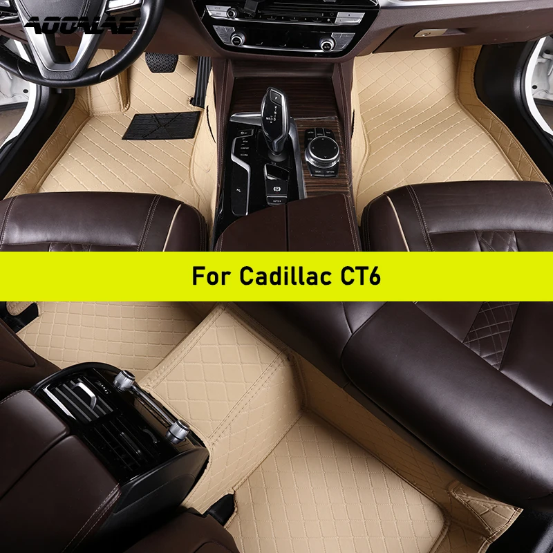 AOOALE Custom Car Floor Mats For Cadillac CT6 Auto Carpets Foot Coche Accessorie