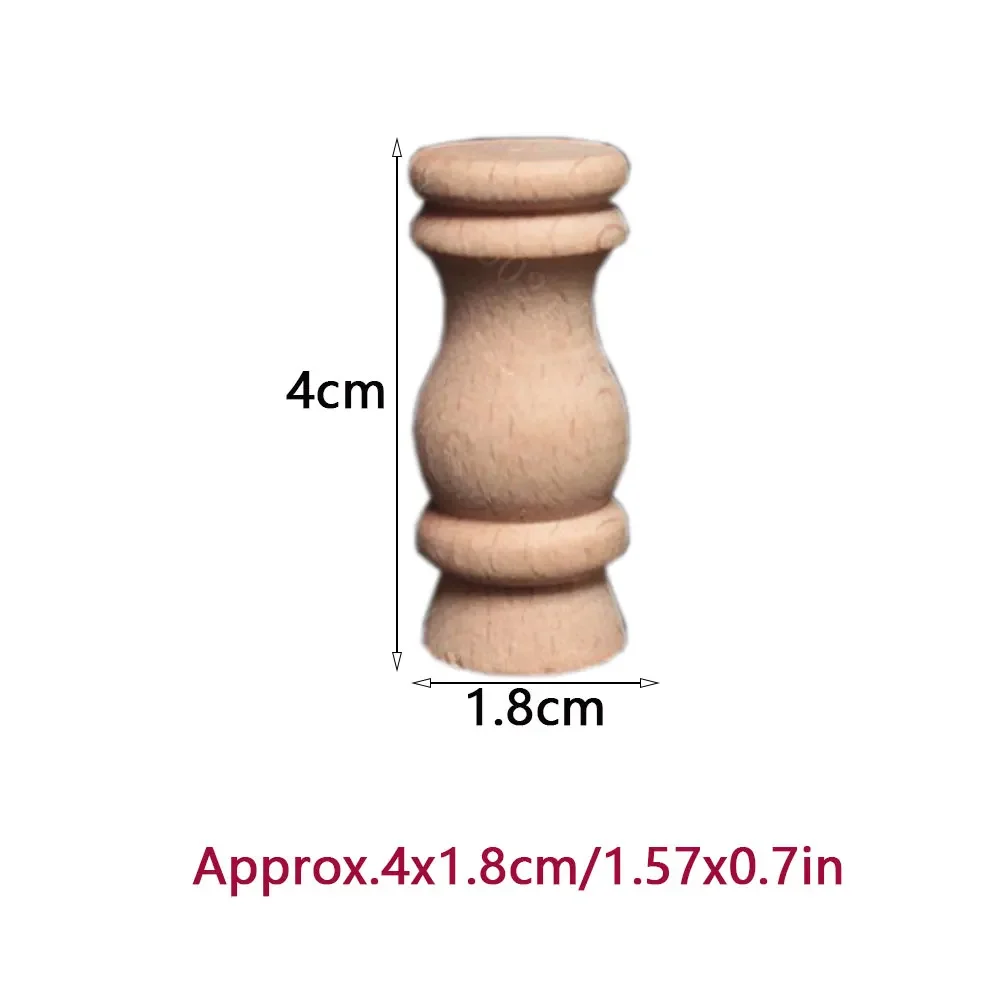 6PCS Unpainted Wood Craft Corridor Bridge Column Wood Fence Lathe Small Applique Vintage Home Furniture Decor Accessories