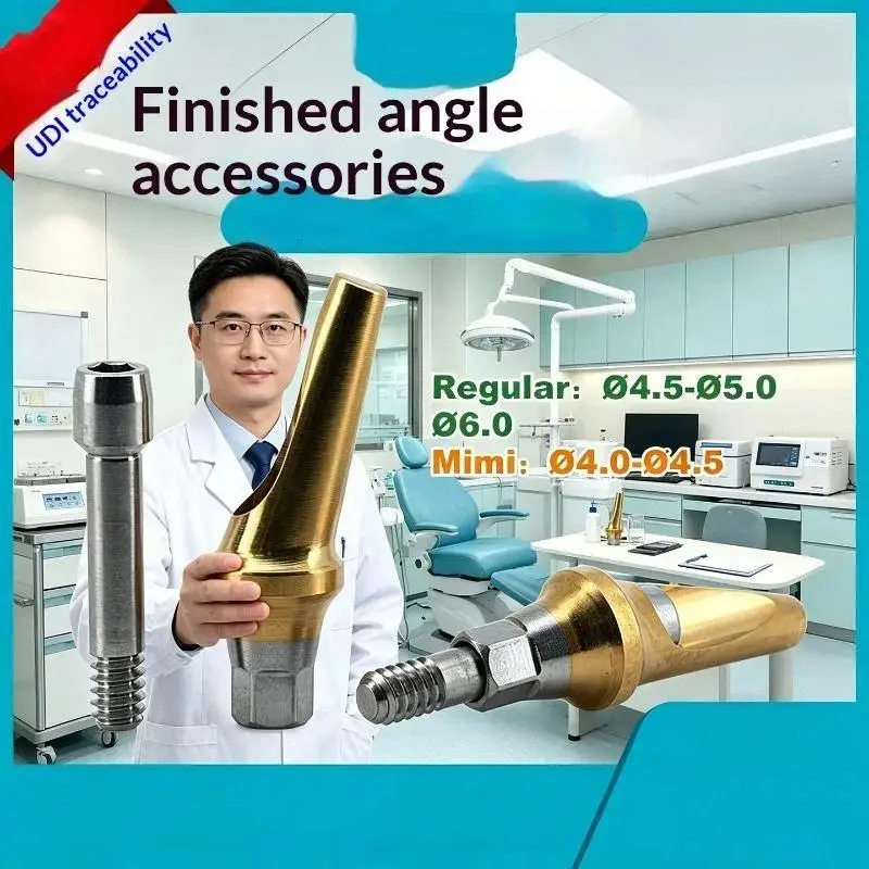2026 NEW Dental Titanium Angled Abutment 17 Degree Compatible with Osstem Implant System Gold Hue Ti-6Al-4V ELI Prosthetic Part
