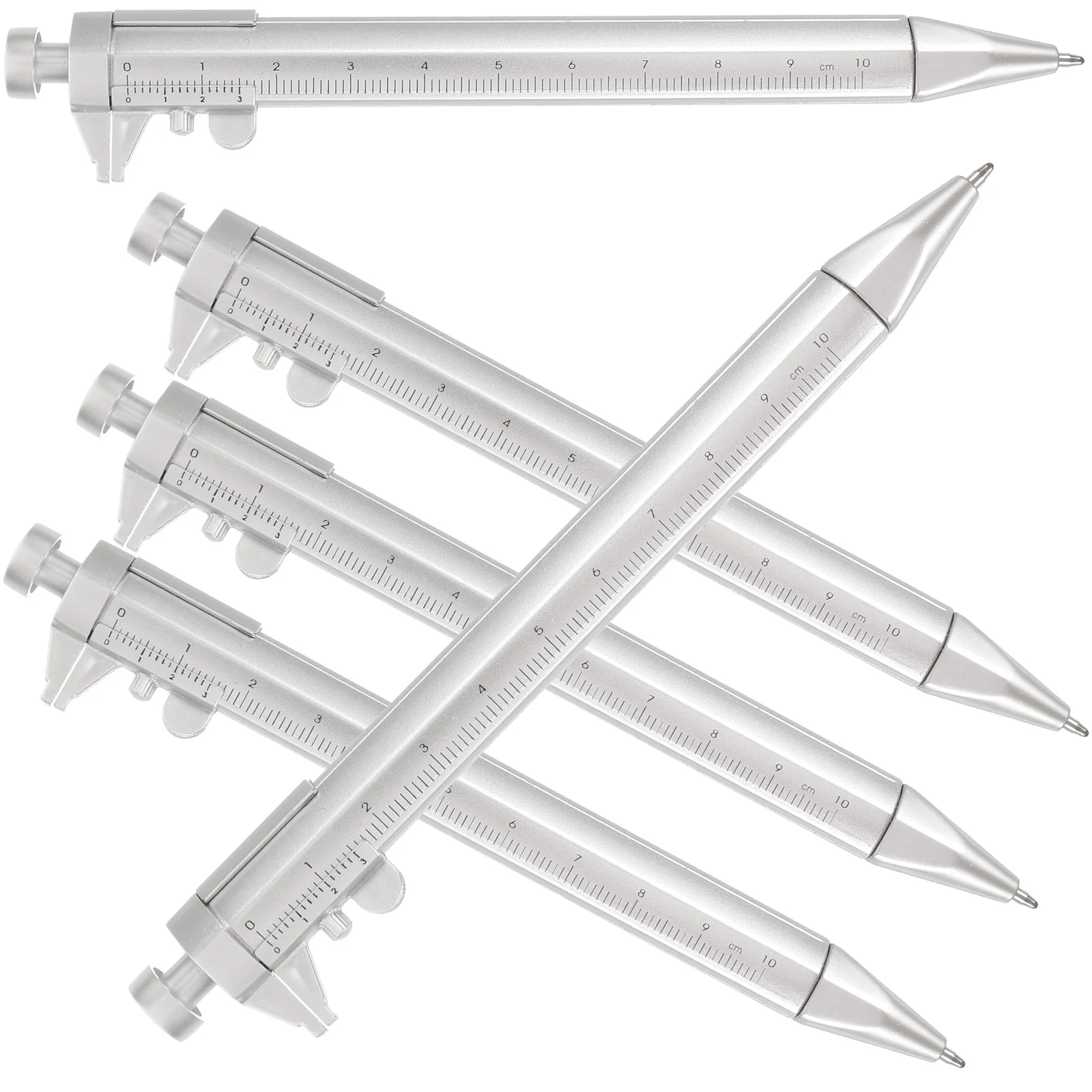 

5pcs Caliper Ballpoint Pens 10cm Ruler Red Blue Plastic Engineering Students Gifts Measuring Tools Writing Instruments