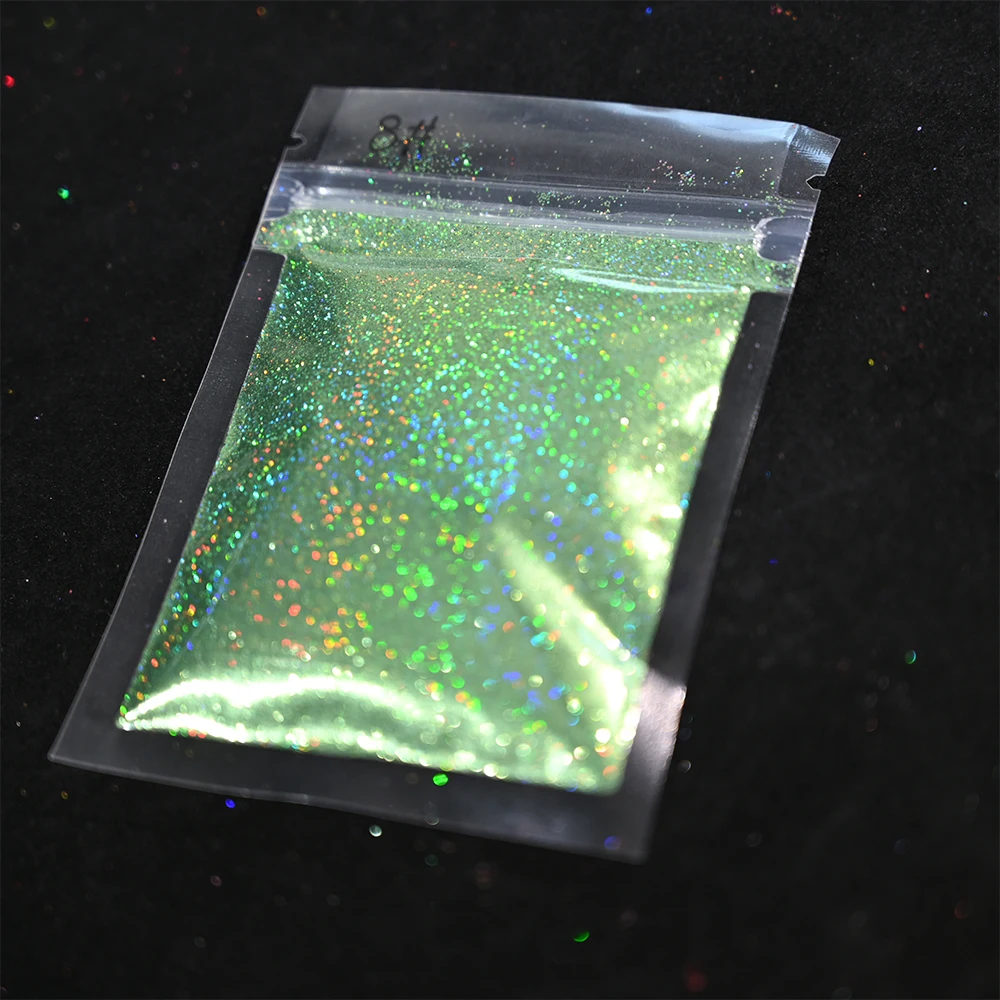 Laser holografischer Regenbogen-Nagelglitzer, 0,2 mm, glitzernde Nägel, Glitzerpulver, 10 g/5 g, schillernder Glitzerstaub, DIY-Nagelkunst-Dekoration