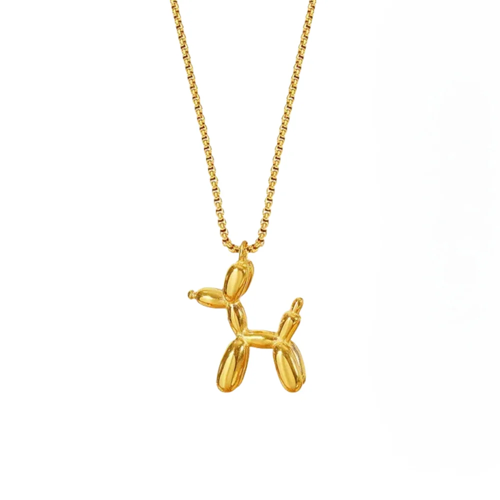 

Punk Clavicle Cute Balloon Dog Charm Pendant Female Gold Color Stainless Steel Choker Necklace Chain for Women Jewelry Gift 2025