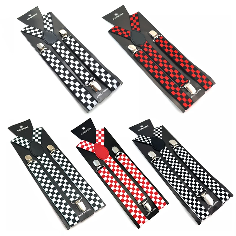 Fashion Check/Plaid Design Mix Erwachsene Hosenträger Männer Hemd Strumpfgürtel für Hosen Hosen Hosenträger Hochzeit Schultergurte Geschenk