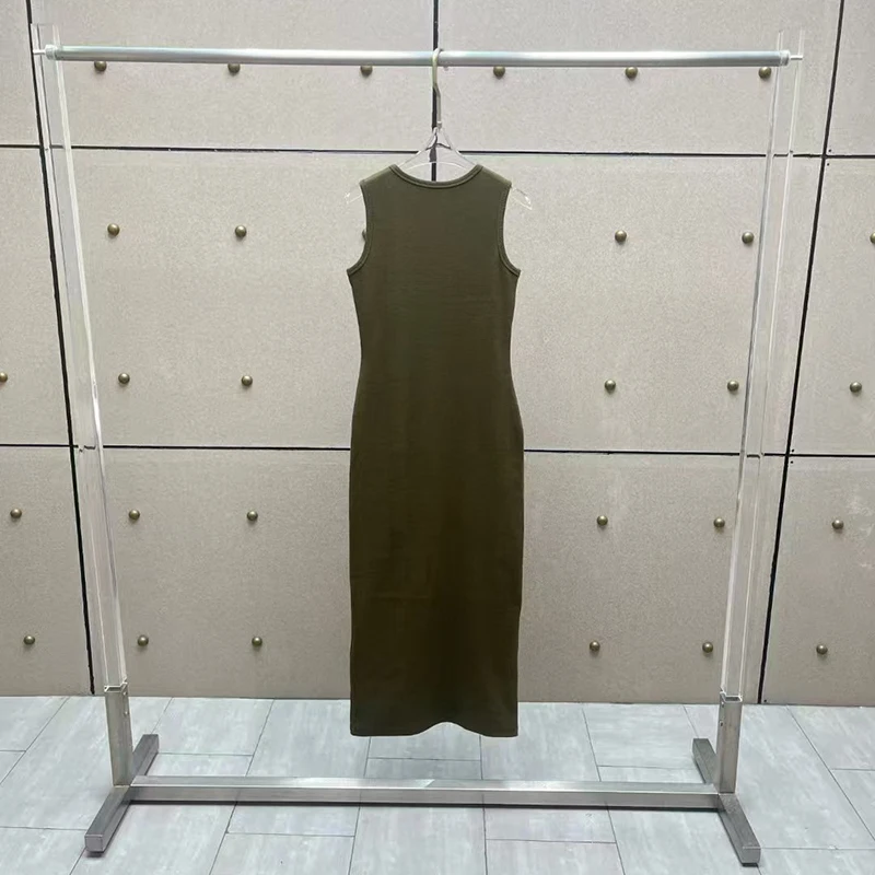 مشد نسائي جديد لربيع وصيف 2025 مخيط يدويًا مع قمة طويلة بدون أكمام وفستان محبوك للتخسيس