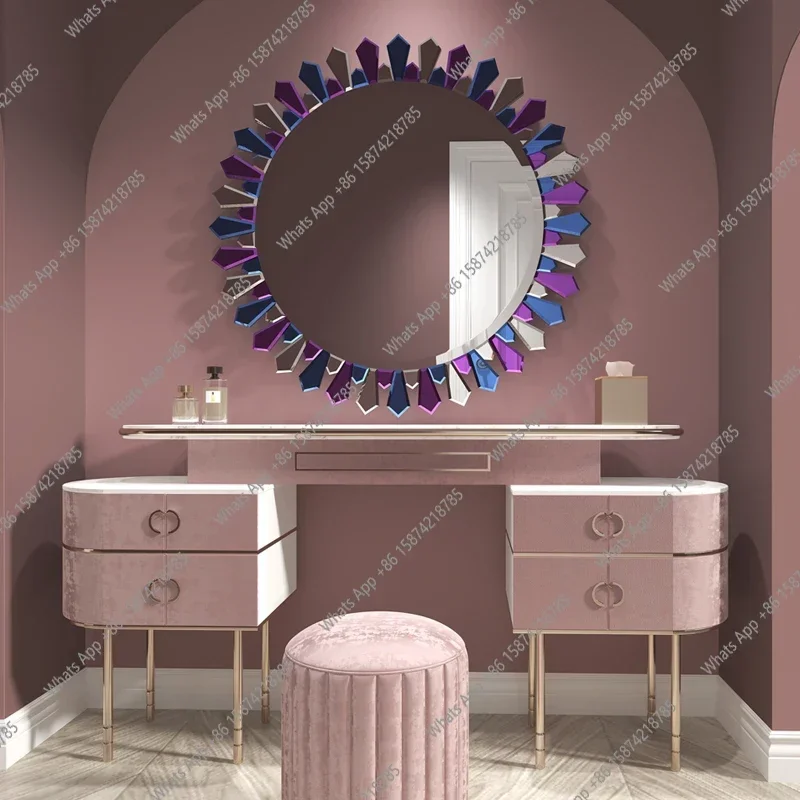 B YX French Girls' Room Countertop Makeup Dressing Mirror Entrance Dining Room Living Room Wall Decoration High-end Bathroom Mir