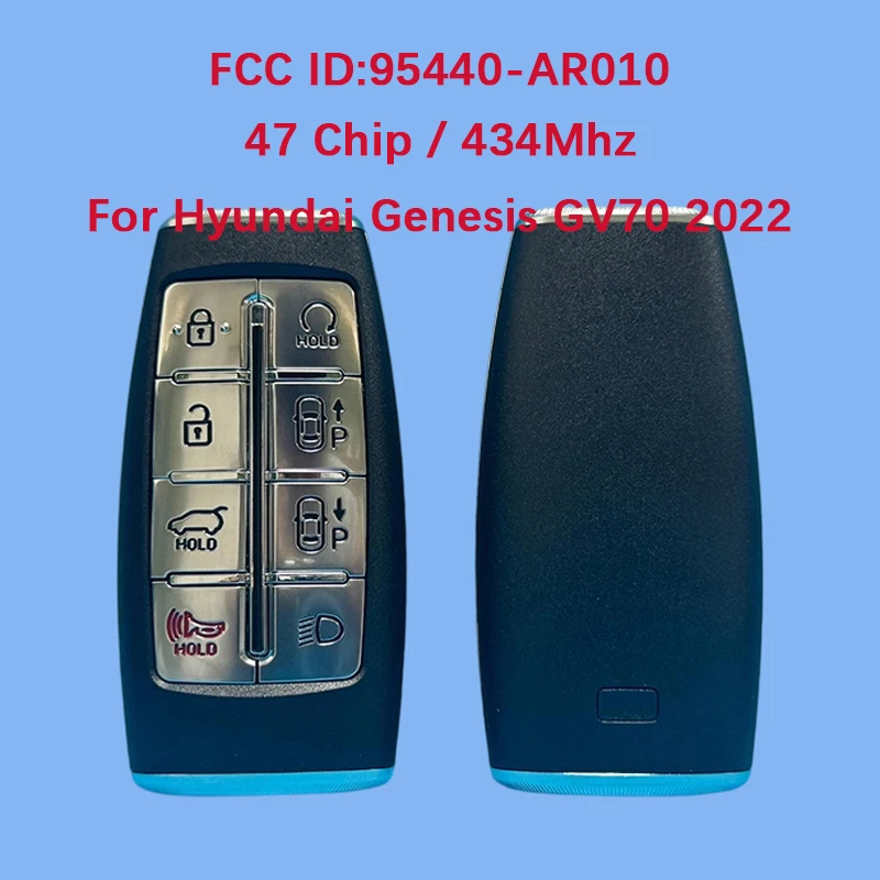 

CN020359 Aftermarket 8 Button Smart Key Remote Auto Start 47 Chip 433Mhz FCC ID 95440-AR010 For Hyundai GV70 2022