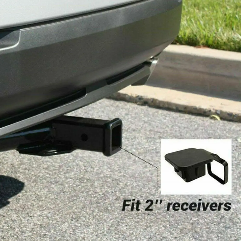 

Plug Cap 2 Inch Receivers Black Replacement Universal Trailer Cover Durable Hitch Rubber Protector Tow Insert Dustproof Car G5U8