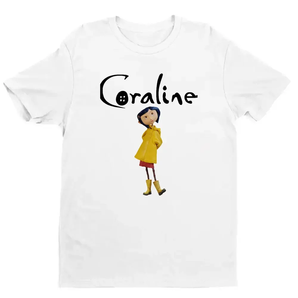 Coraline dos desenhos animados gráfico camiseta engraçado topo estético clássico roupas vintage y2k rua moda roupas femininas