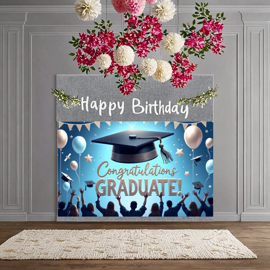 Photo Prop Star Elements Graduation Decoration Achievement Banner Fabric Material Event Banner For Photo Shoot Student Party